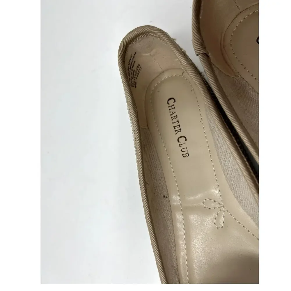 Charter Club Women Slip On Loafers Kimii 2 Size US 8 Wide Platino Bling Bow